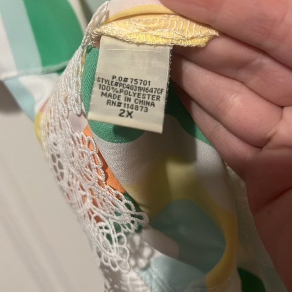 Chance Or Fate Women’s Plus Size 2X Striped Off The Shoulder Flutter Top NWOT - Picture 9 of 10